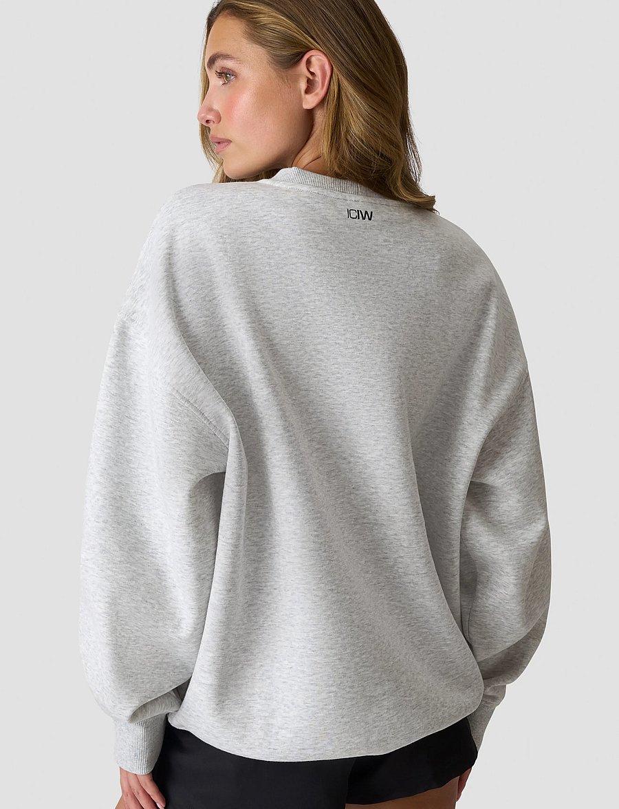 ICANIWILL - Everyday Relaxed Crewneck Terry Print W - Överdelar - light grey melange - 3