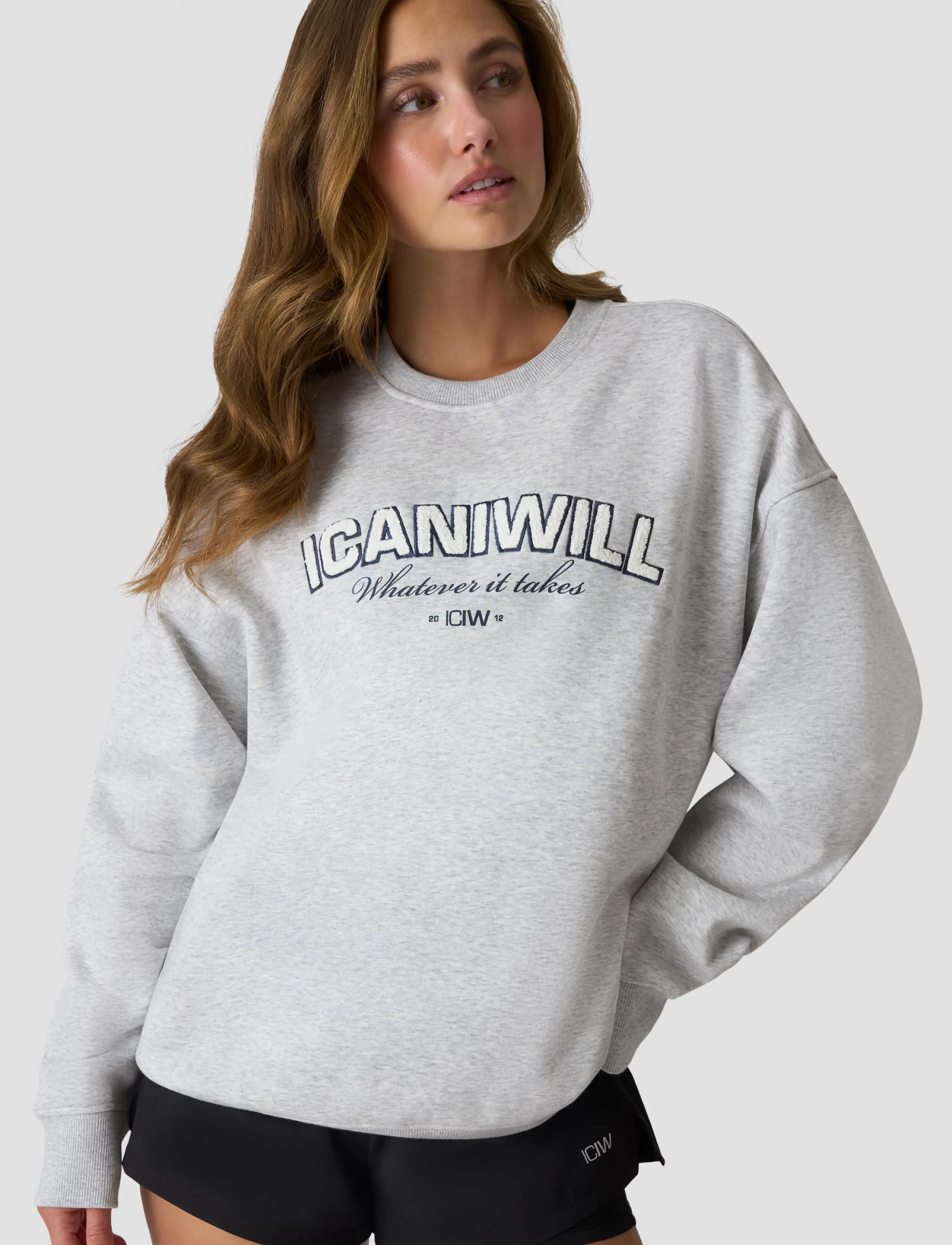 ICANIWILL - Everyday Relaxed Crewneck Terry Print W - Överdelar - light grey melange - 4