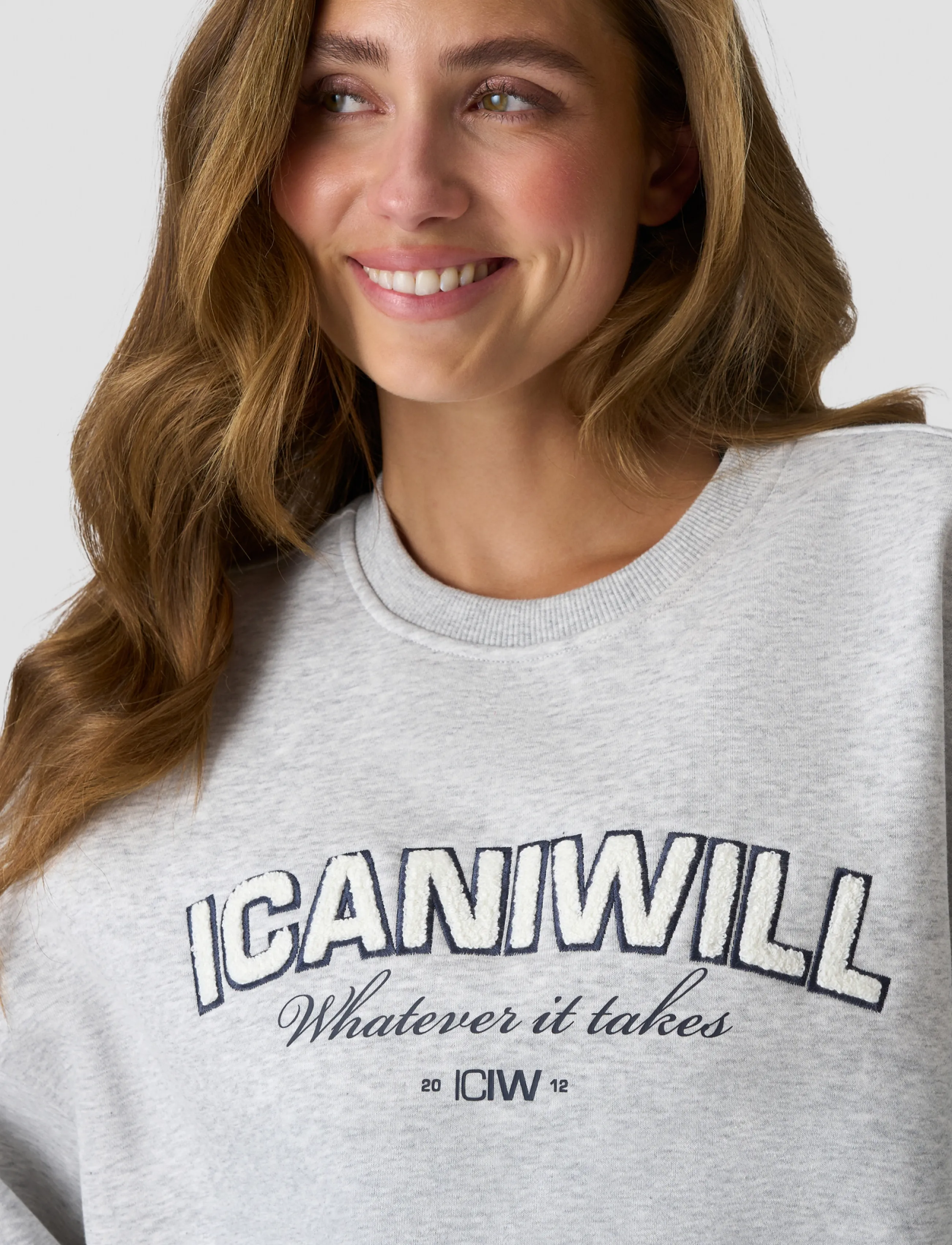 ICANIWILL - Everyday Relaxed Crewneck Terry Print W - Överdelar - light grey melange - 5