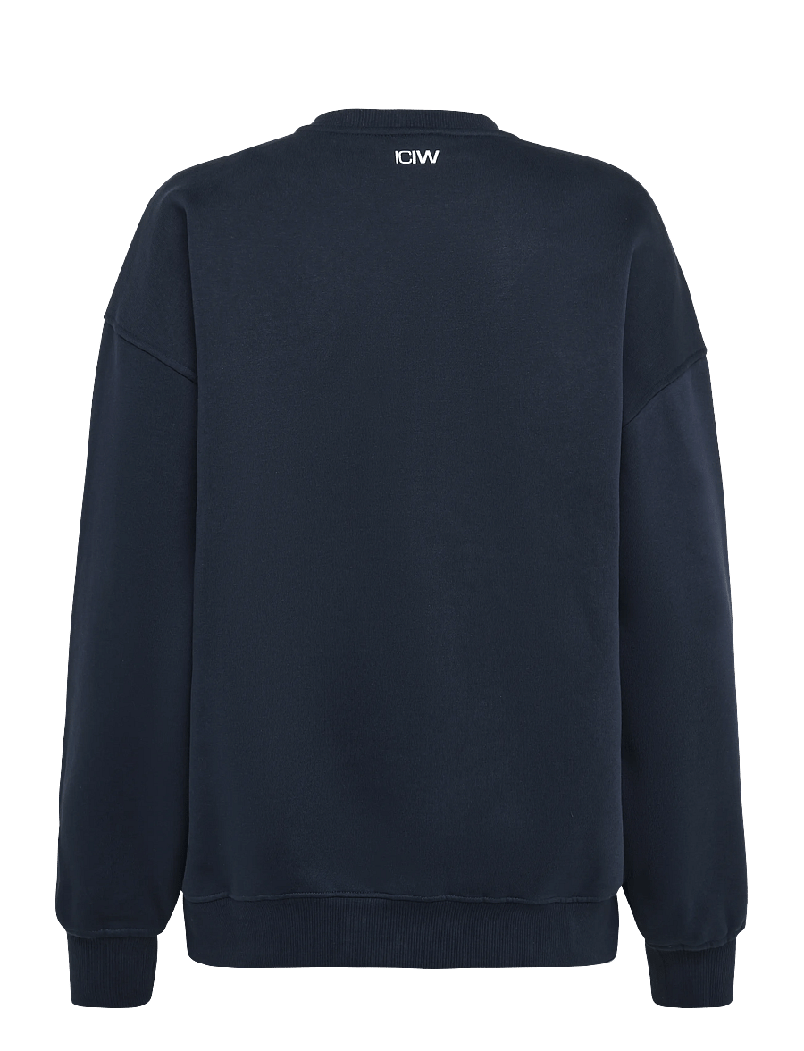 ICANIWILL - Everyday Relaxed Crewneck Terry Print W - sweatshirts - midnight blue - 2