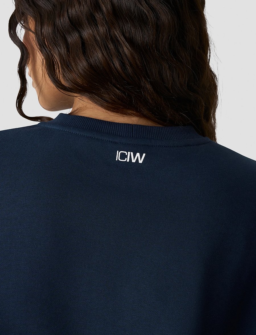 ICANIWILL - Everyday Relaxed Crewneck Terry Print W - sweatshirts - midnight blue - 5