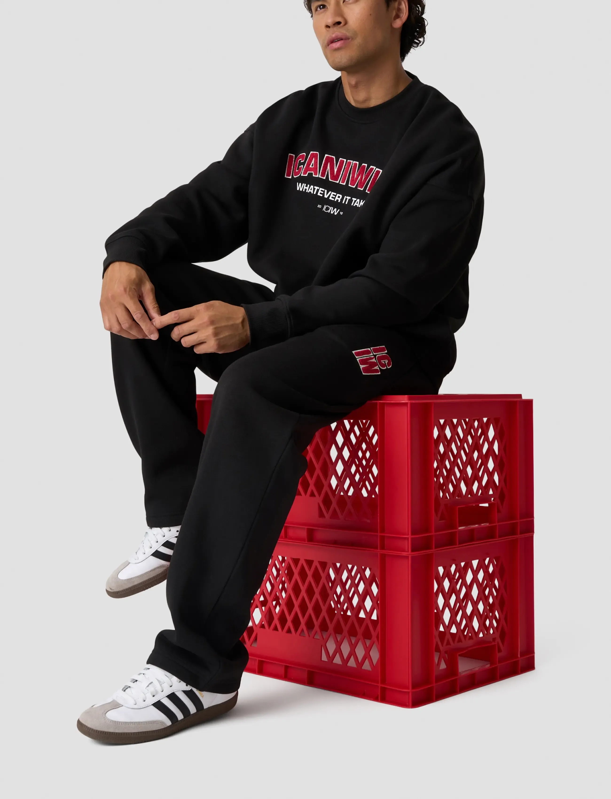 ICANIWILL - Everyday Relaxed Crewneck Terry Print M - Överdelar - black - 5
