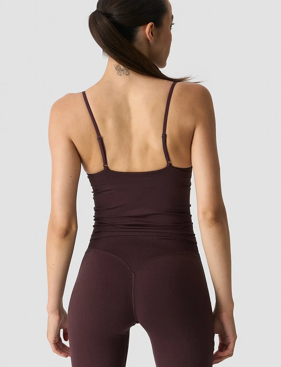 ICANIWILL - Smooth Seamless 2-in-1 Strappy Tank W - tank tops - espresso - 3