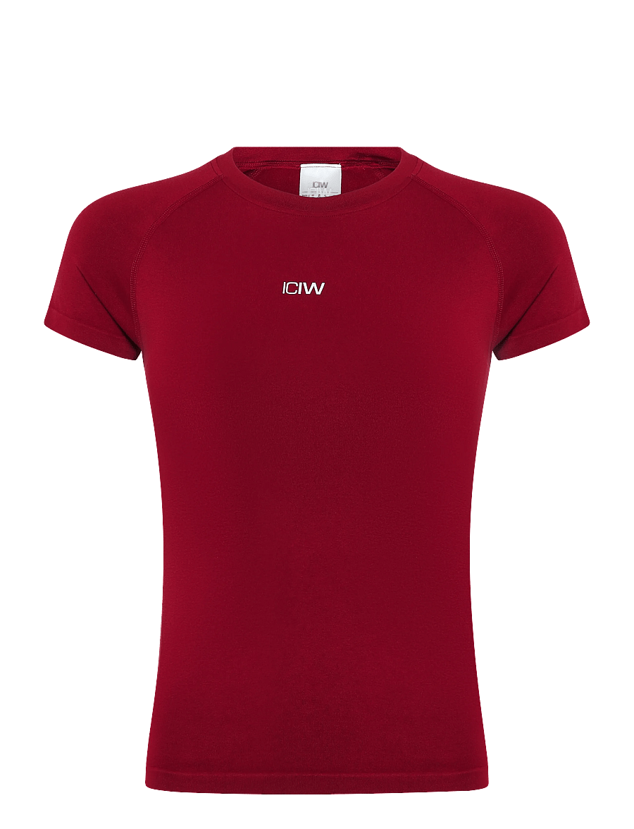 ICANIWILL - Smooth Seamless Tee W - t-shirts - dark berry - 1