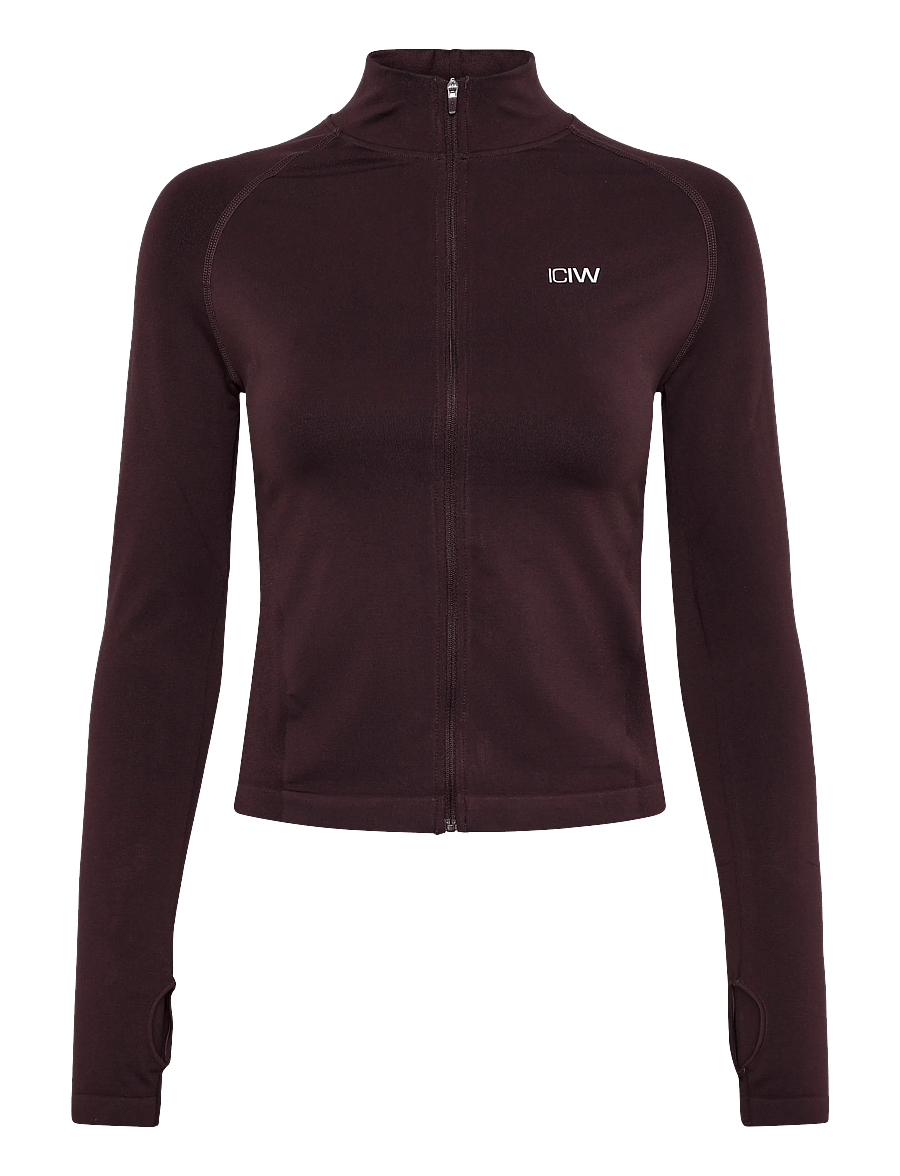 ICANIWILL - Smooth Seamless Zip Jacket W - sportsjakker - espresso - 1