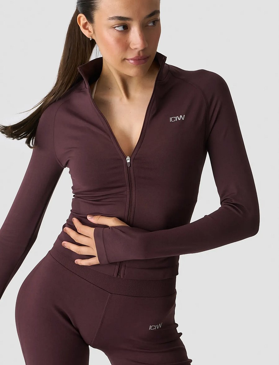 ICANIWILL - Smooth Seamless Zip Jacket W - sportsjakker - espresso - 0