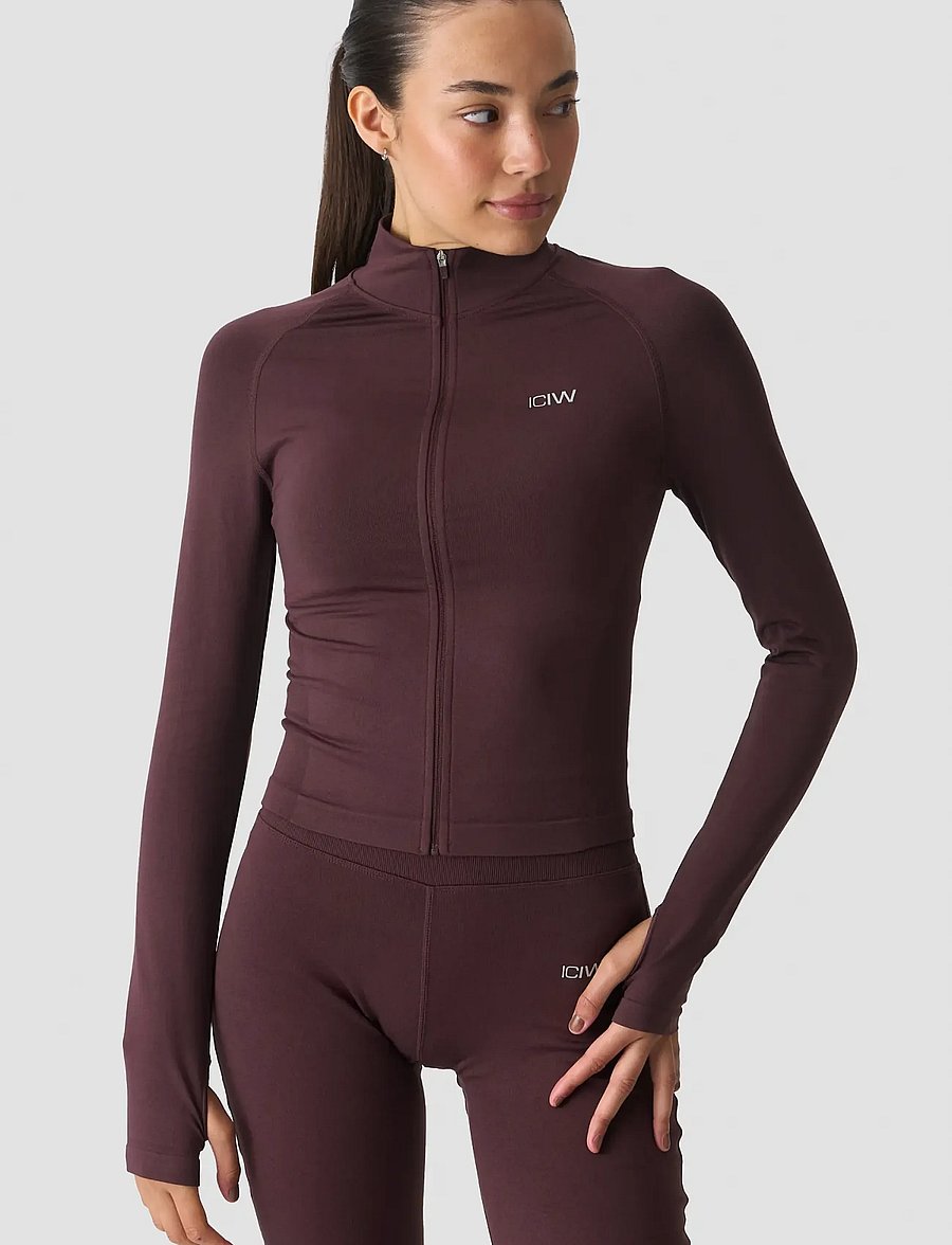 ICANIWILL - Smooth Seamless Zip Jacket W - sportsjakker - espresso - 4