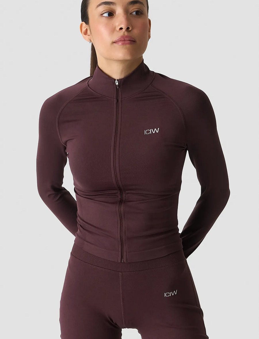 ICANIWILL - Smooth Seamless Zip Jacket W - sportsjakker - espresso - 5
