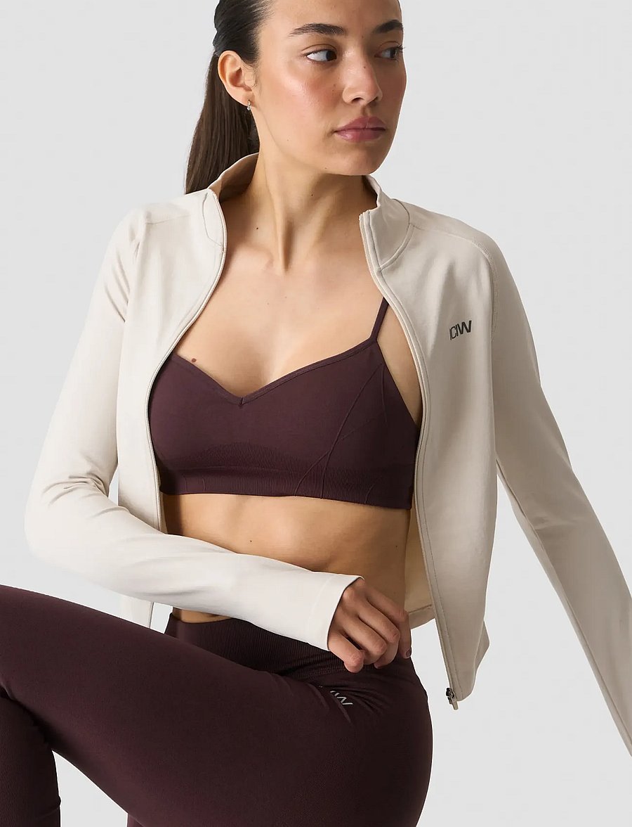 ICANIWILL - Smooth Seamless Zip Jacket W - training jackets - light beige - 0