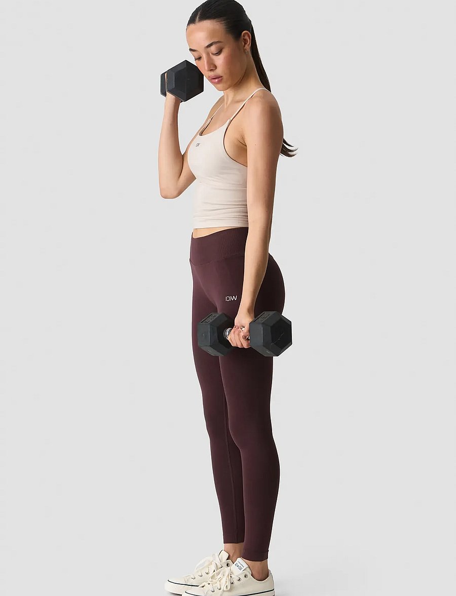 ICANIWILL - Smooth Seamless Mid Rise V-shape Tights W - seamless tights - espresso - 4
