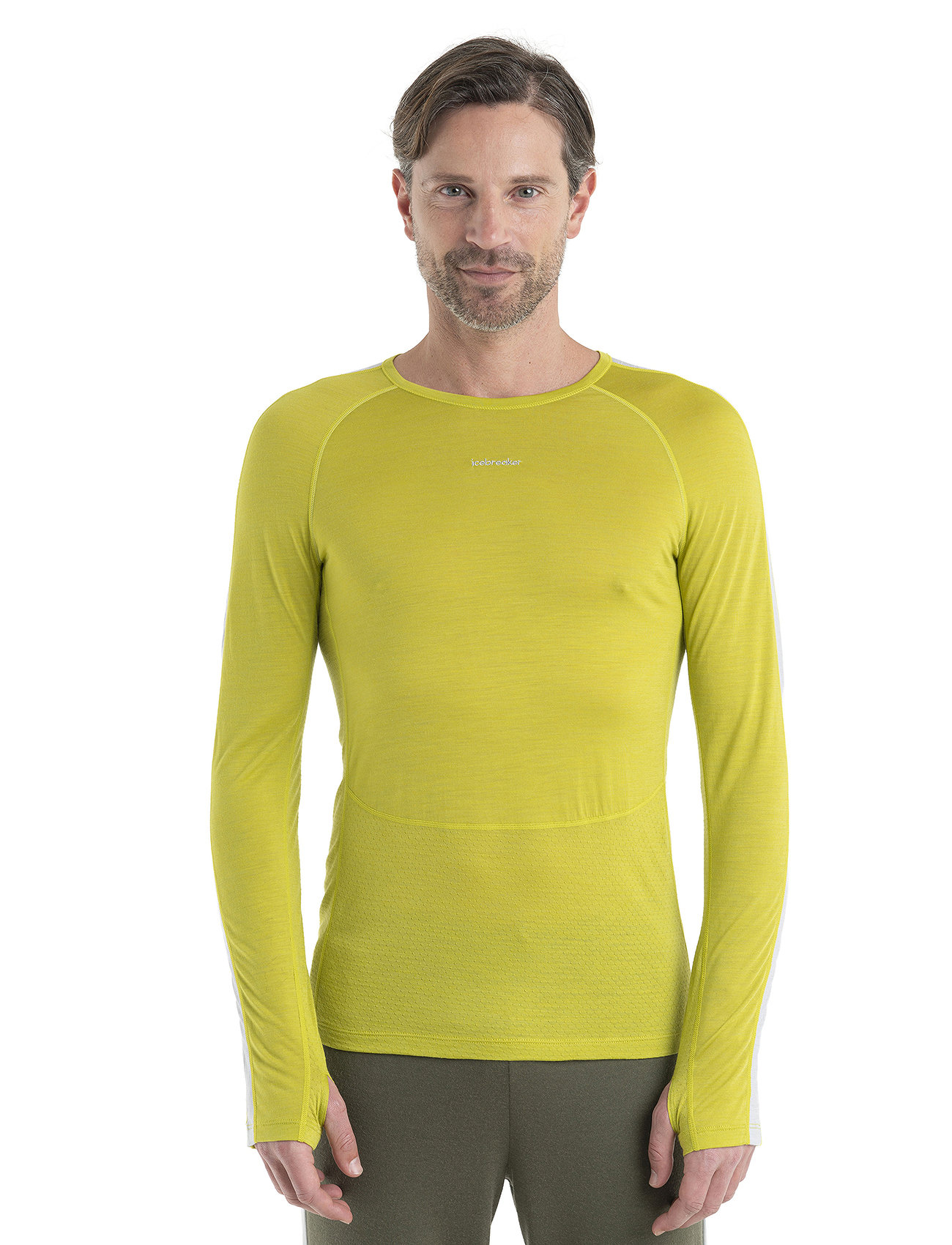 Icebreaker - Men 125 ZoneKnit™ LS Crewe - funktionsunterwäsche - oberteile - bio lime/ether/cb - 1