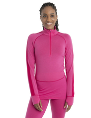 Icebreaker - W ZoneKnit 260 LS Half Zip - base layer tops - tempo/electron pink/cb - 2