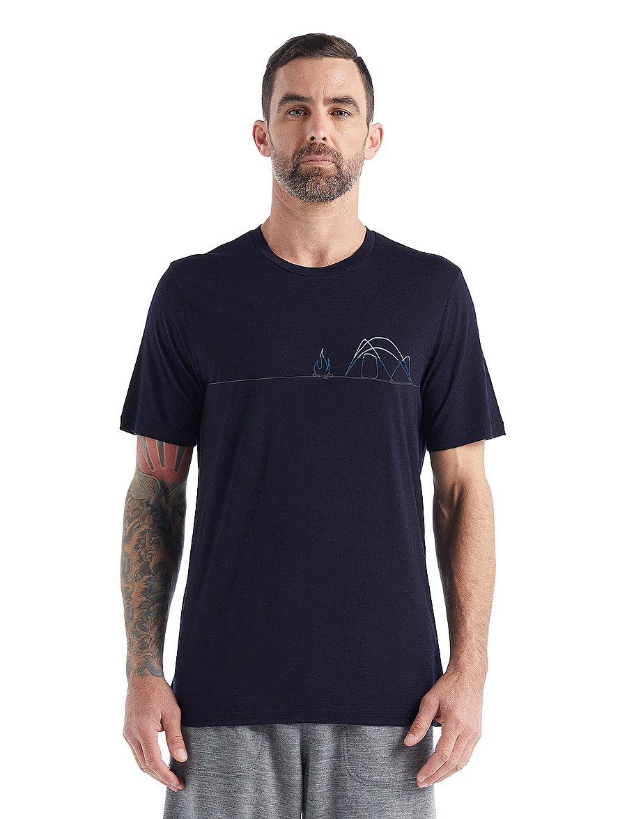 Icebreaker - M Tech Lite II SS Tee Single Line Camp - midnight navy - 2