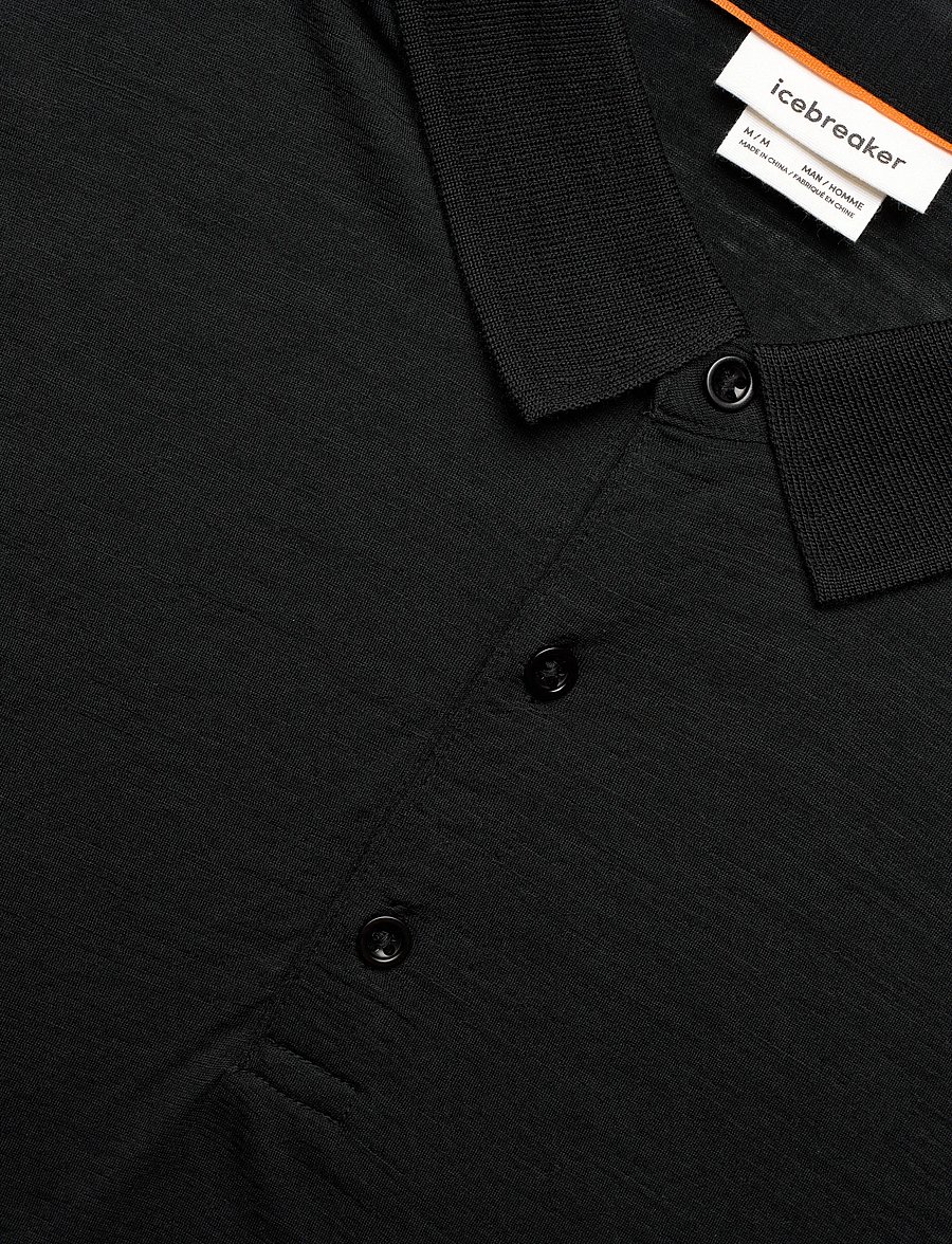 Icebreaker - Men Merino 150 Tech Lite SS Polo - toppe & t-shirts - black - 2