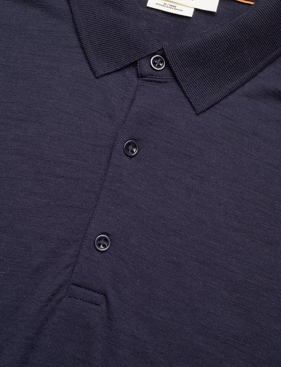 Icebreaker - Men Merino 150 Tech Lite SS Polo - toppe & t-shirts - midnight navy - 4