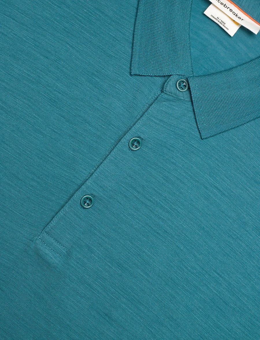 Icebreaker - Men Merino 150 Tech Lite SS Polo - oberteile & t-shirts - topaz - 2