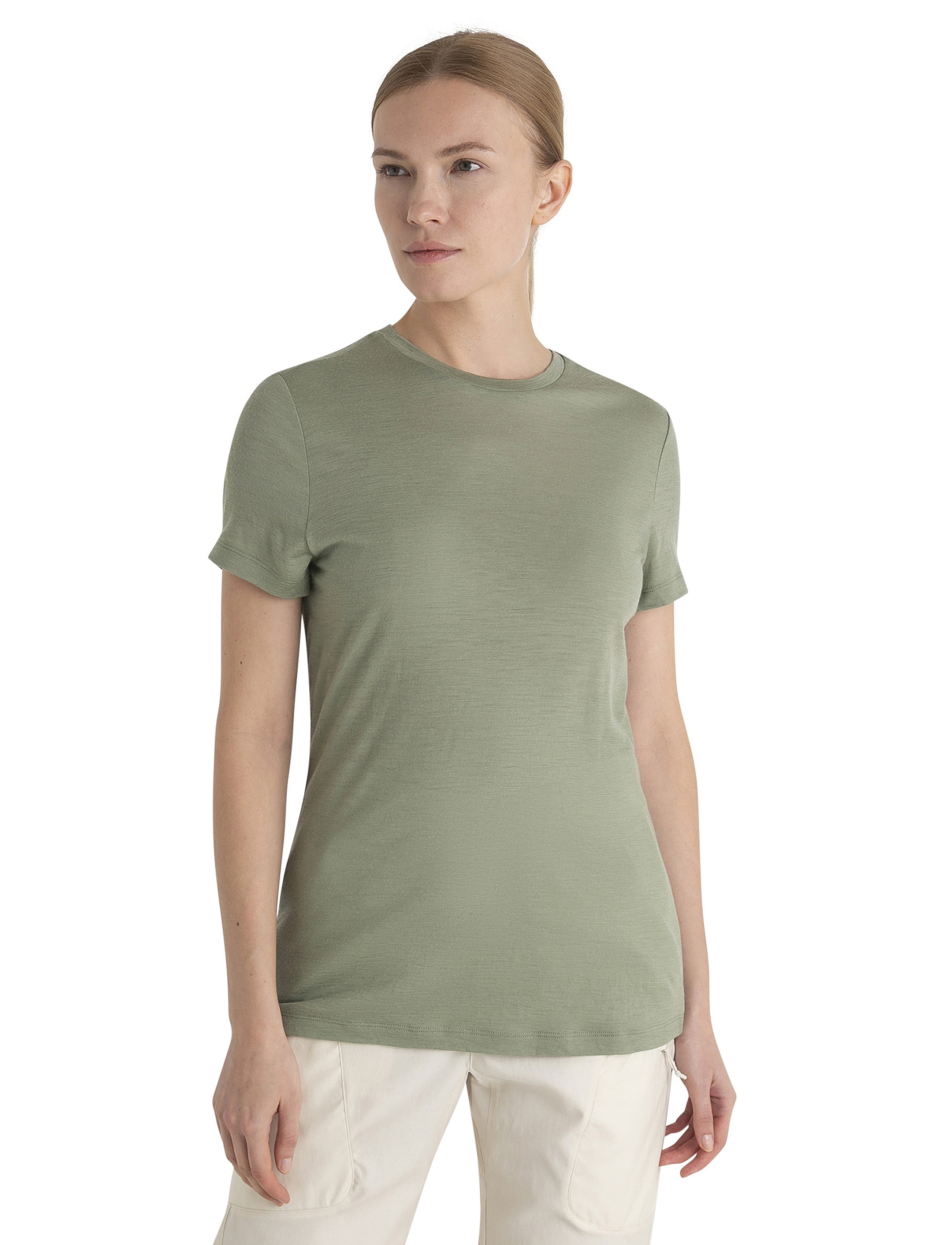 Icebreaker Women Merino 150 Tech Lite SS Tee - T-shirts & Toppe - LICHEN / green
