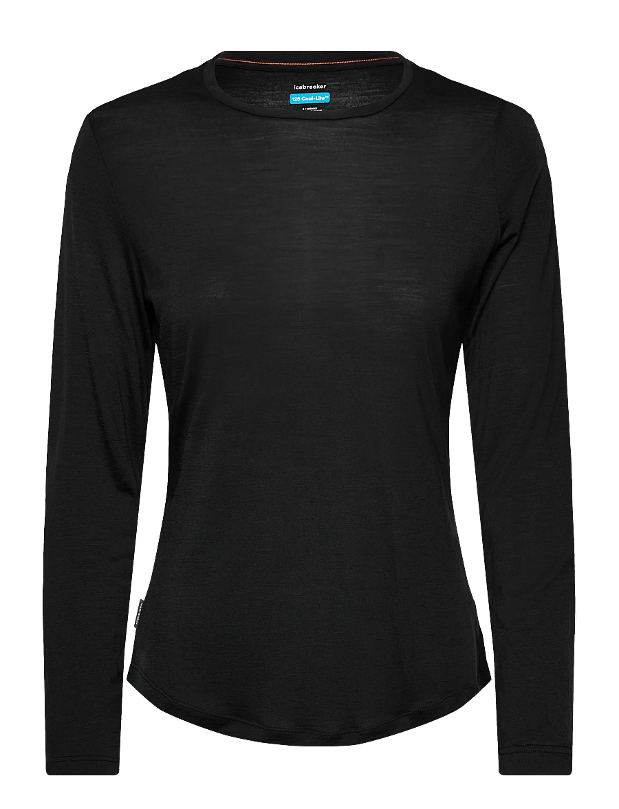 Icebreaker - W Mer 125 Cool-Lite Sphere III LS Tee - aluskihina kantavad alussärgid - black - 0
