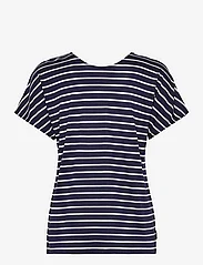 Icebreaker - Women Merino Drayden Reversible SS Top Stripe - t-shirts & topper - midnight navy/snow/s - 1