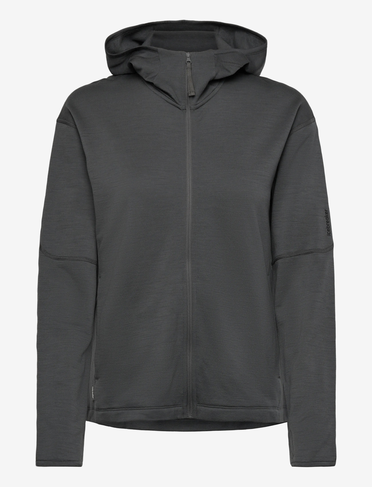 Icebreaker - W Mer 360 Realfleece Elem LS Z Hood - tops - obsidian - 0