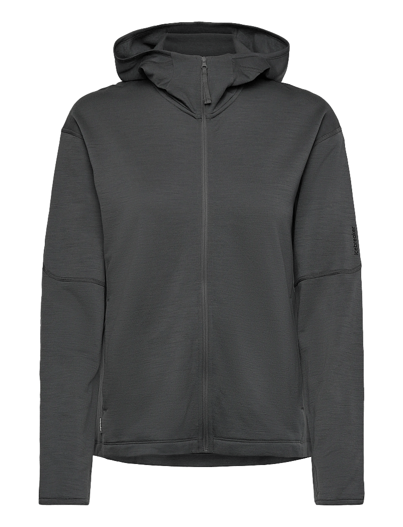 Icebreaker - W Mer 360 Realfleece Elem LS Z Hood - oberteile - obsidian - 0