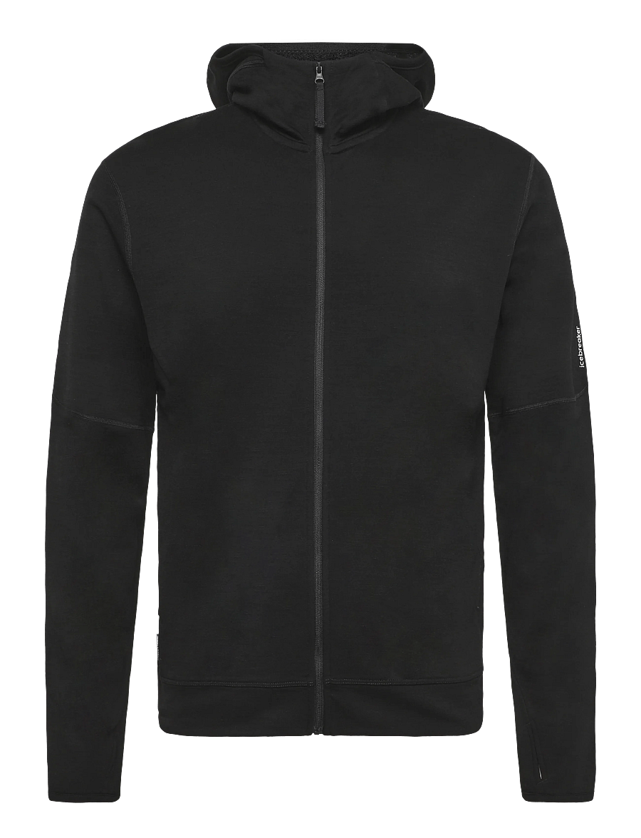 Icebreaker - M Mer 360 Realfleece Elem LS Z Hood - sweatshirts - black - 0