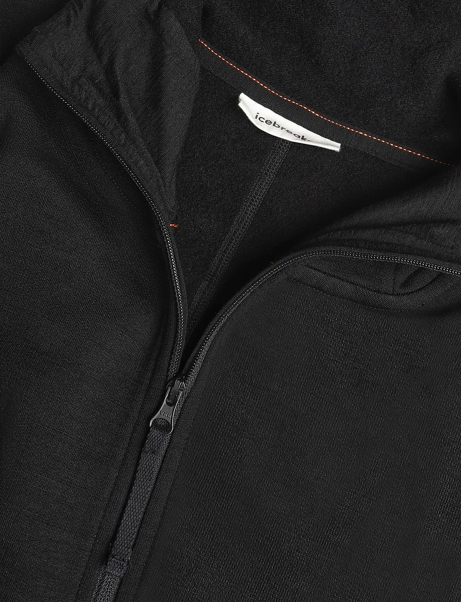 Icebreaker - M Mer 360 Realfleece Elem LS Z Hood - sweatshirts - black - 2