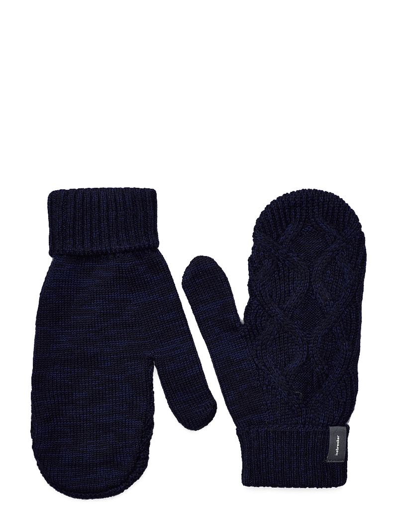 Icebreaker - U Mer Cable Knit Mittens - fäustlinge - midnight navy/royal navy - 0