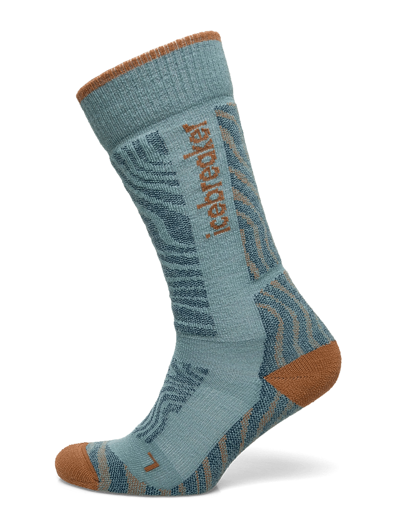 Icebreaker - Women Merino Blend Ski+ Medium OTC Mountain Contour - kläder - hydro/trail/atlantis - 0