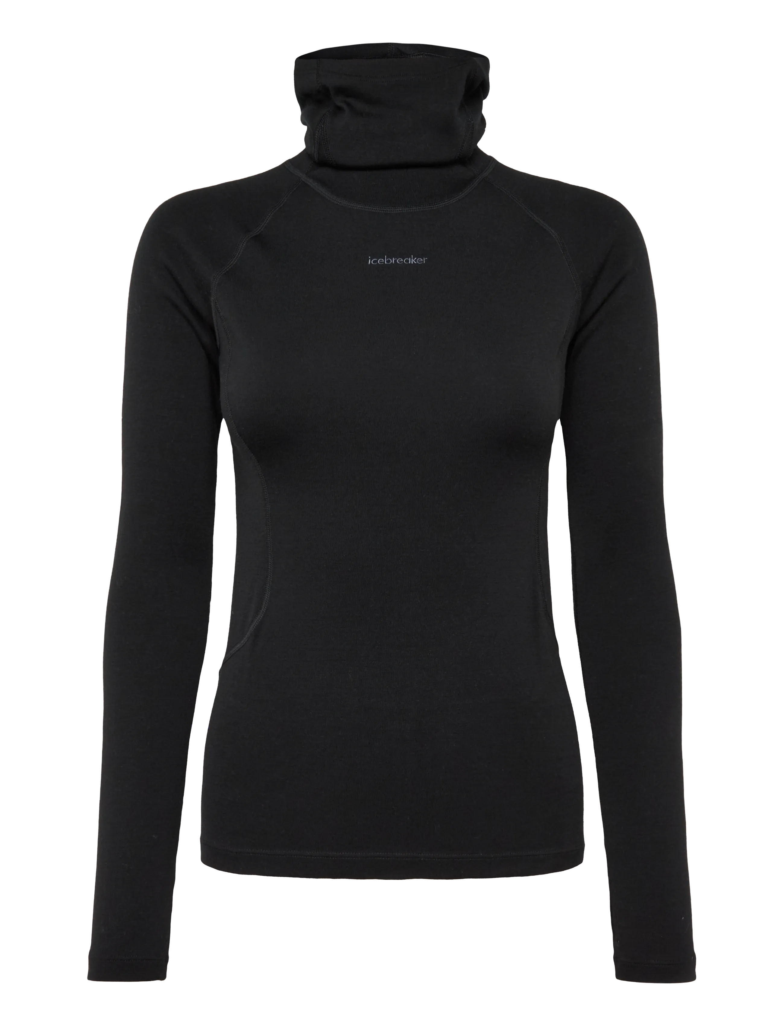 Icebreaker W 300 MerinoFine Polar LS Roll Neck - Outdoor - BLACK / black
