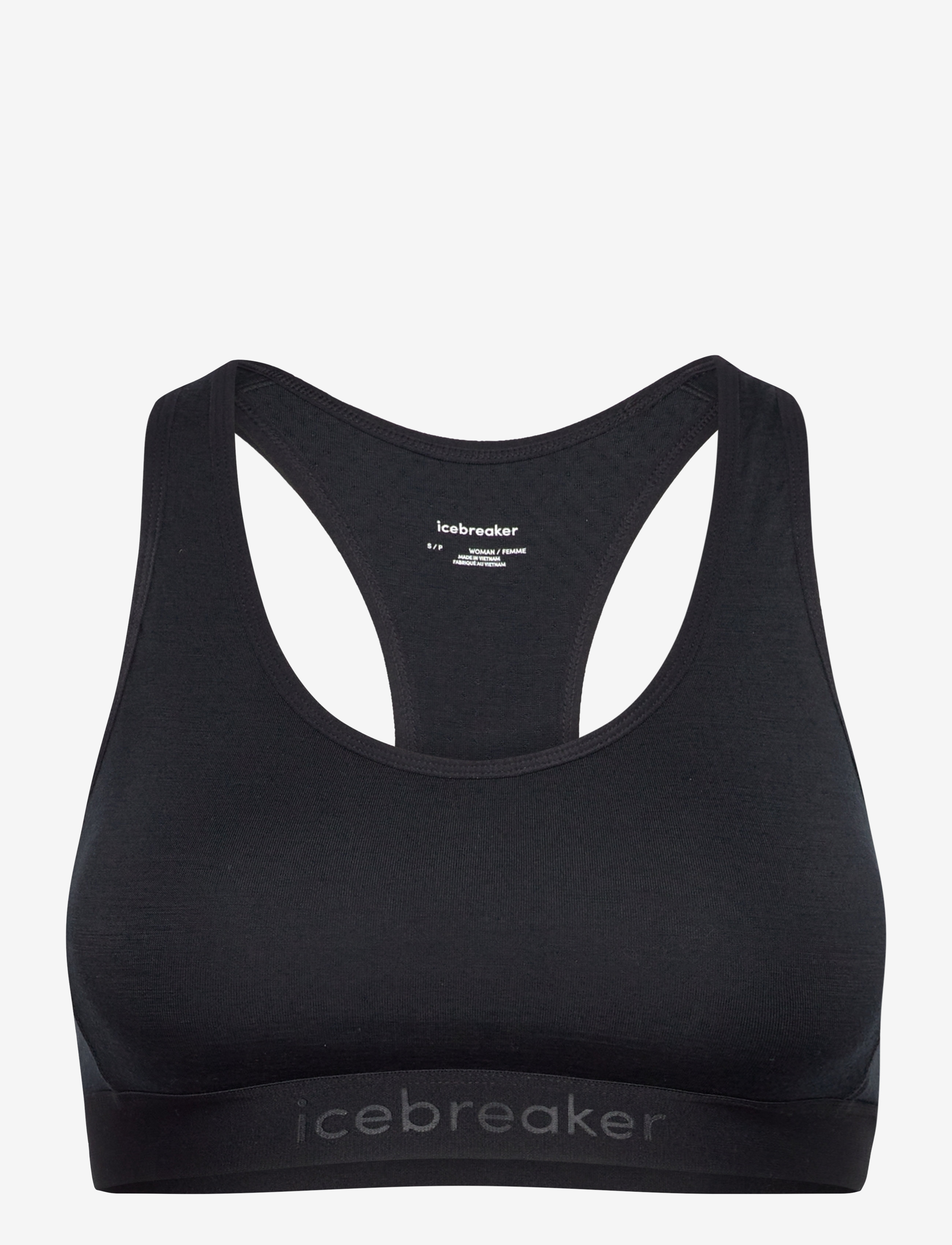 Icebreaker W Mer 125 ZoneKnit Racerback Bra - BHs - BLACK / black
