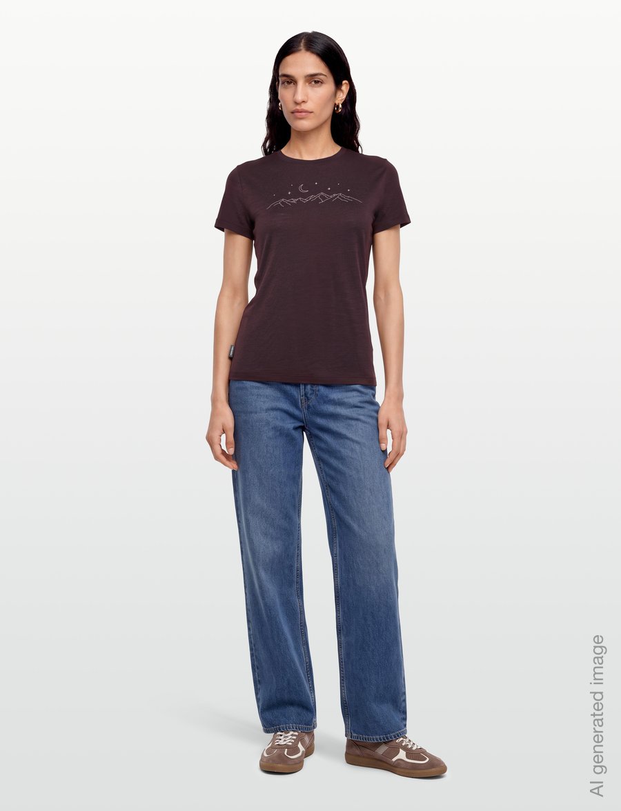 Icebreaker - W Mer 150 Tech Lite SS Tee Sparkling Sta - t-shirts - bittersweet - 0