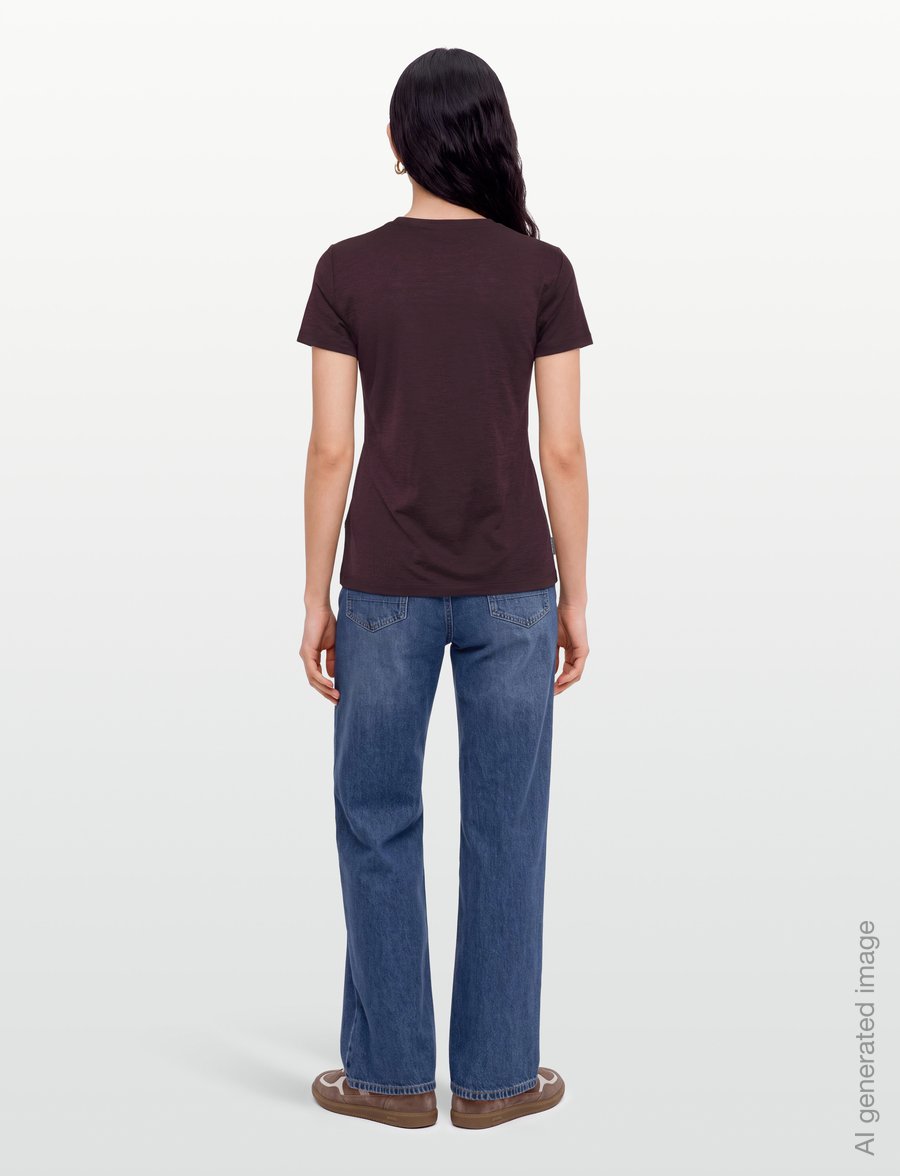 Icebreaker - W Mer 150 Tech Lite SS Tee Sparkling Sta - t-shirts - bittersweet - 4