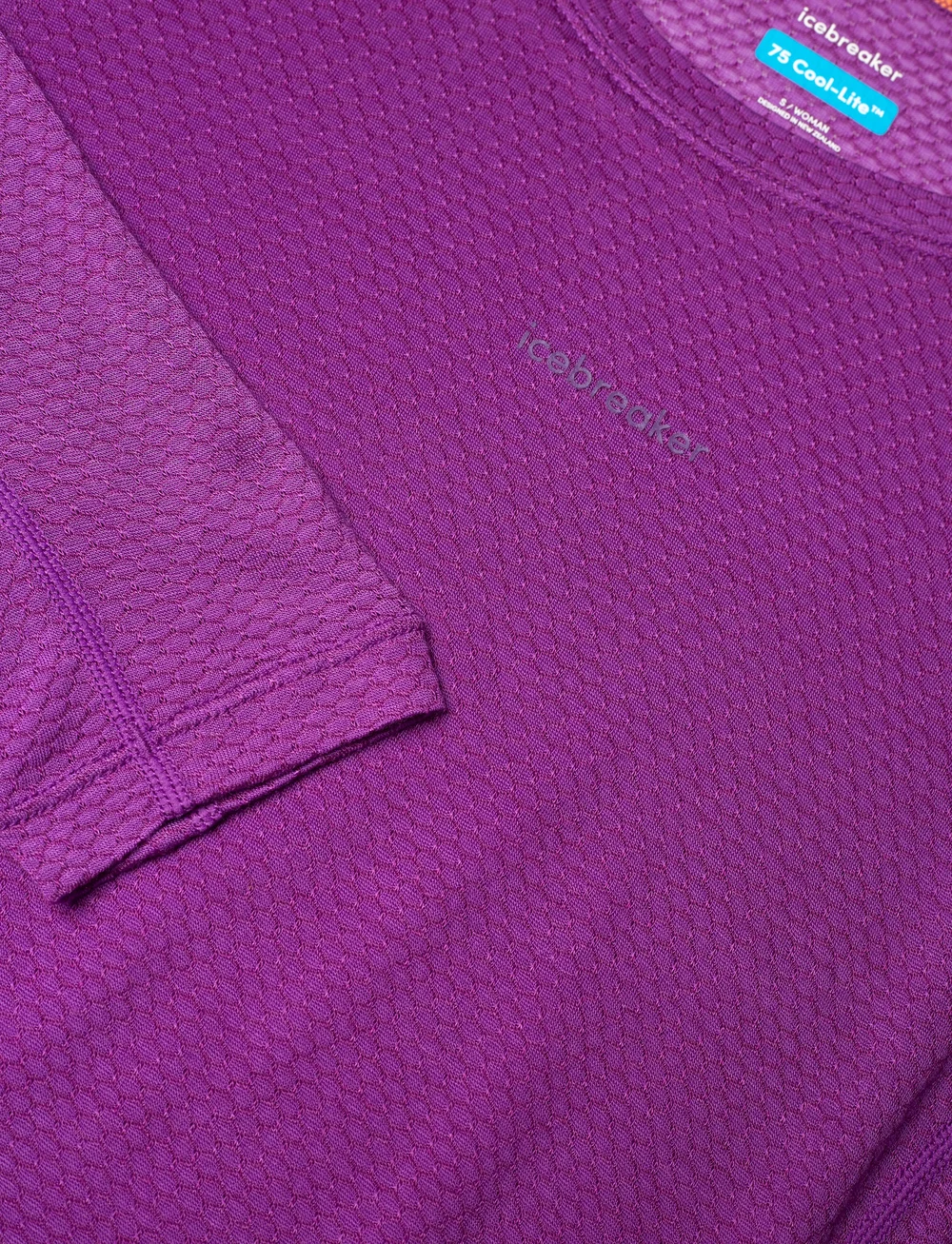 Icebreaker - W Mer 75 Cool-Lite Featherlight LS Crewe - langarmshirts - passion - 4