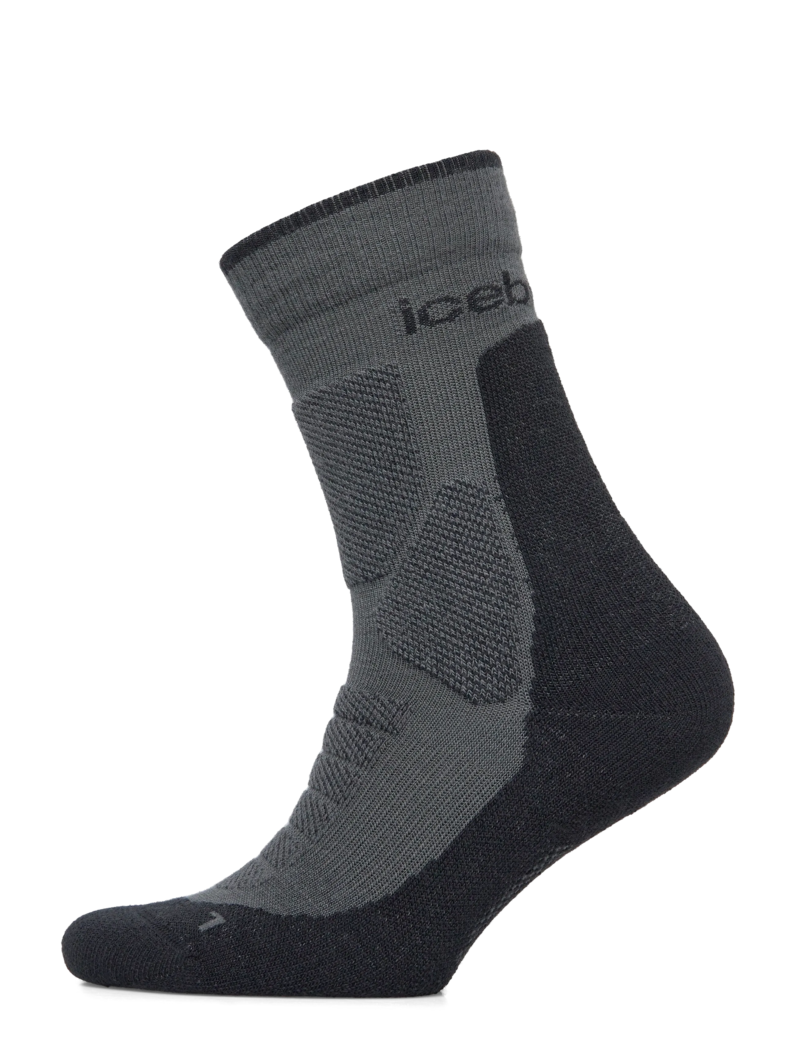 Icebreaker W Mer Hike+ Heavy Crew - Undertøj - OBSIDIAN/BLACK / grey