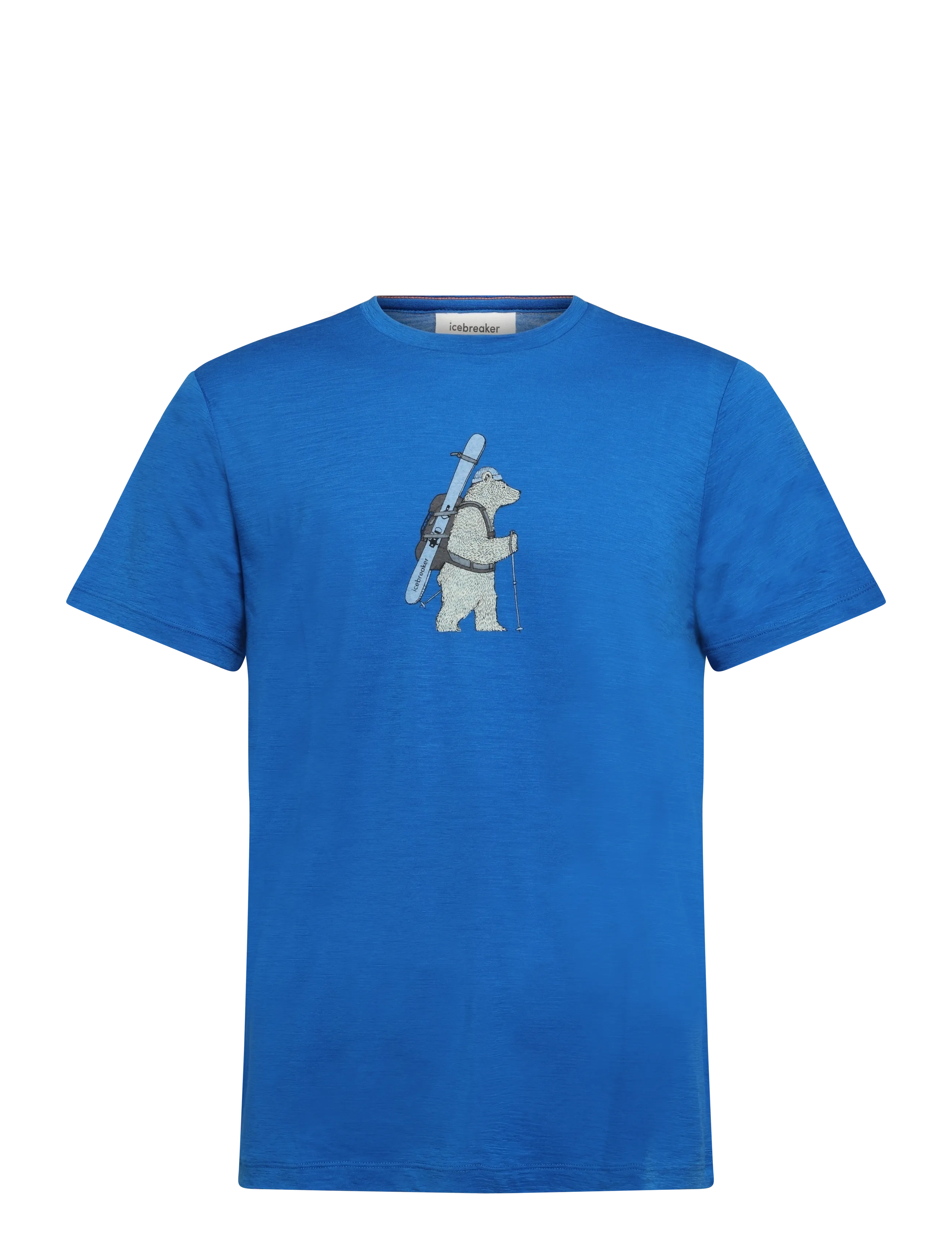 Icebreaker Men Mer 150 Tech Lite Ss Tee Bear Tour, Herren, Ski Bär T-Shirt, Blau, Gr.S