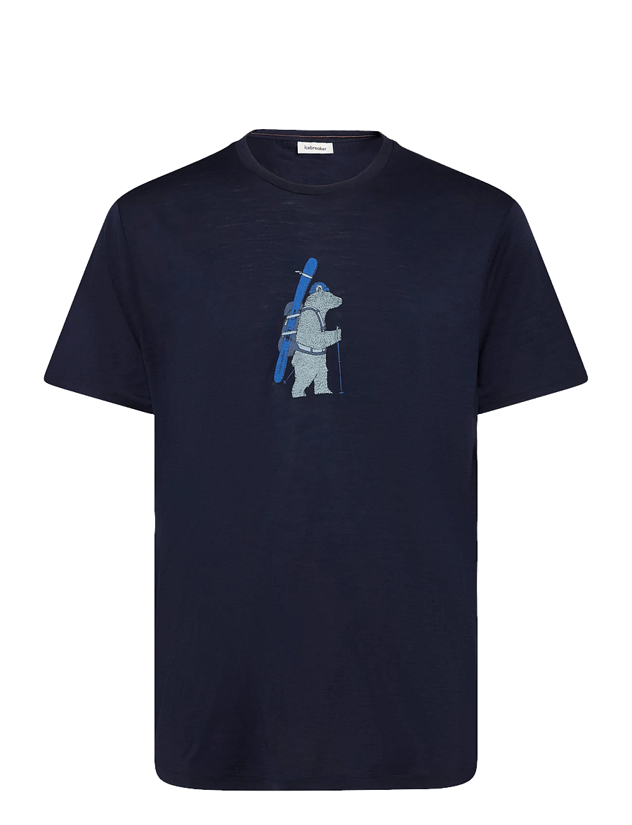 Icebreaker - Men Mer 150 Tech Lite SS Tee Bear Tour - t-shirts - midnight navy - 0