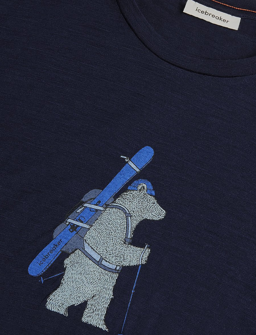 Icebreaker - Men Mer 150 Tech Lite SS Tee Bear Tour - t-shirts - midnight navy - 2