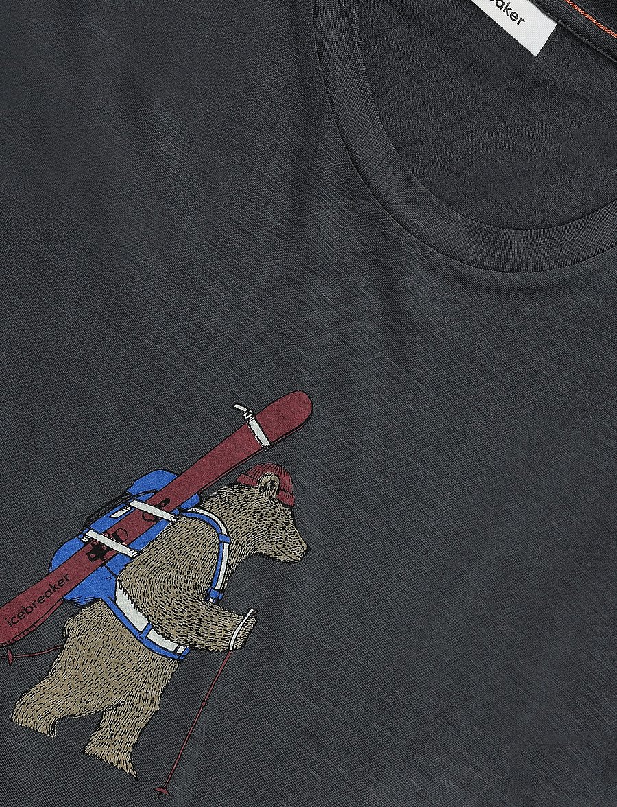 Icebreaker - Men Mer 150 Tech Lite SS Tee Bear Tour - tops & t-shirts - obsidian - 2