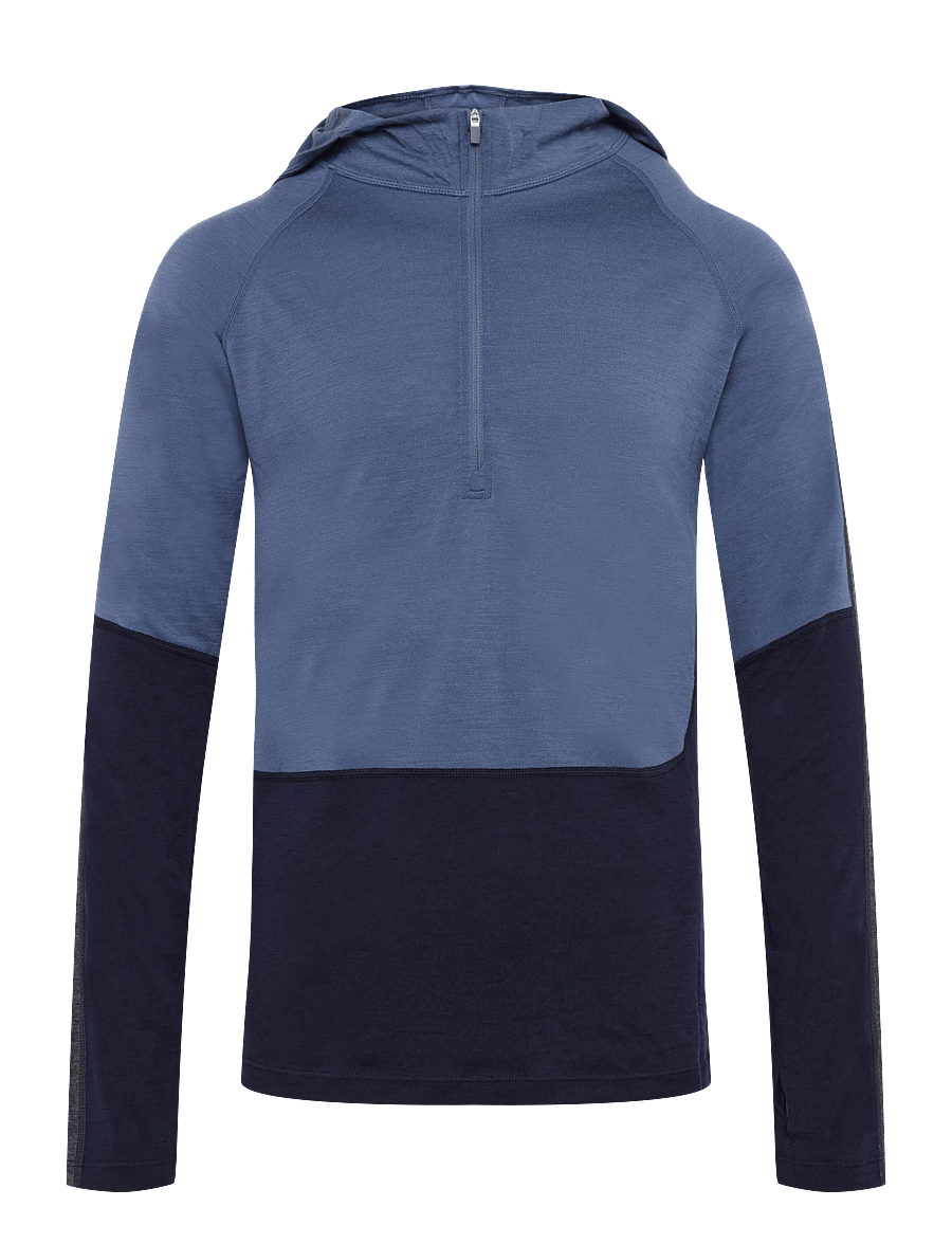 Icebreaker - Men Mer 200 Oasis+ LS Half Zip Hoodie - base layer tops - midninavy/dawn/jeththr/cb - 0