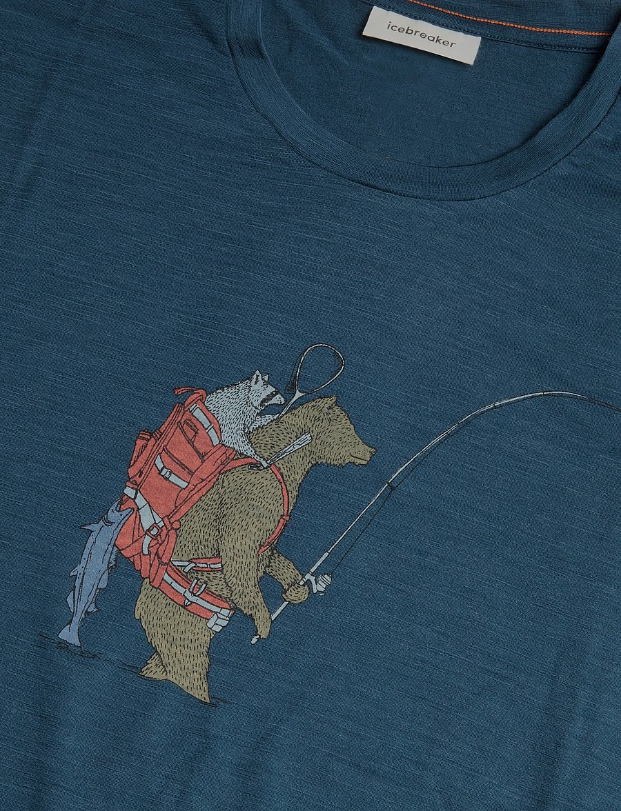 Icebreaker - Men Merino 150 Tech Lite SS Tee Bear Catch - tops & t-shirts - abyss - 2