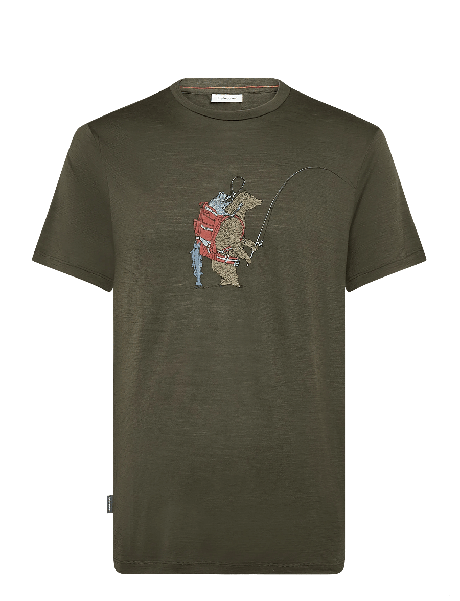 Icebreaker - Men Merino 150 Tech Lite SS Tee Bear Catch - oberteile & t-shirts - dk loden - 0