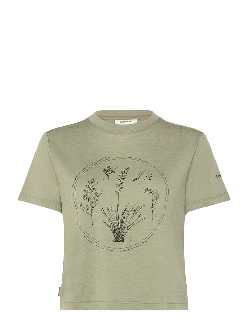 Icebreaker - W Mer 150 Tech Lite SS Crop T Seed Stor - t-shirts - lichen - 0