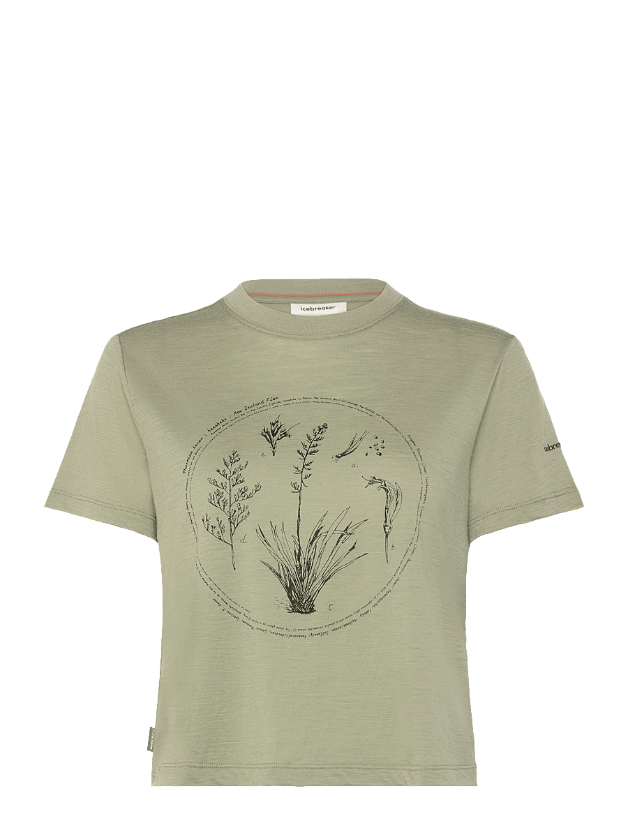 Icebreaker - W Mer 150 Tech Lite SS Crop T Seed Stor - crop-tops - lichen - 0