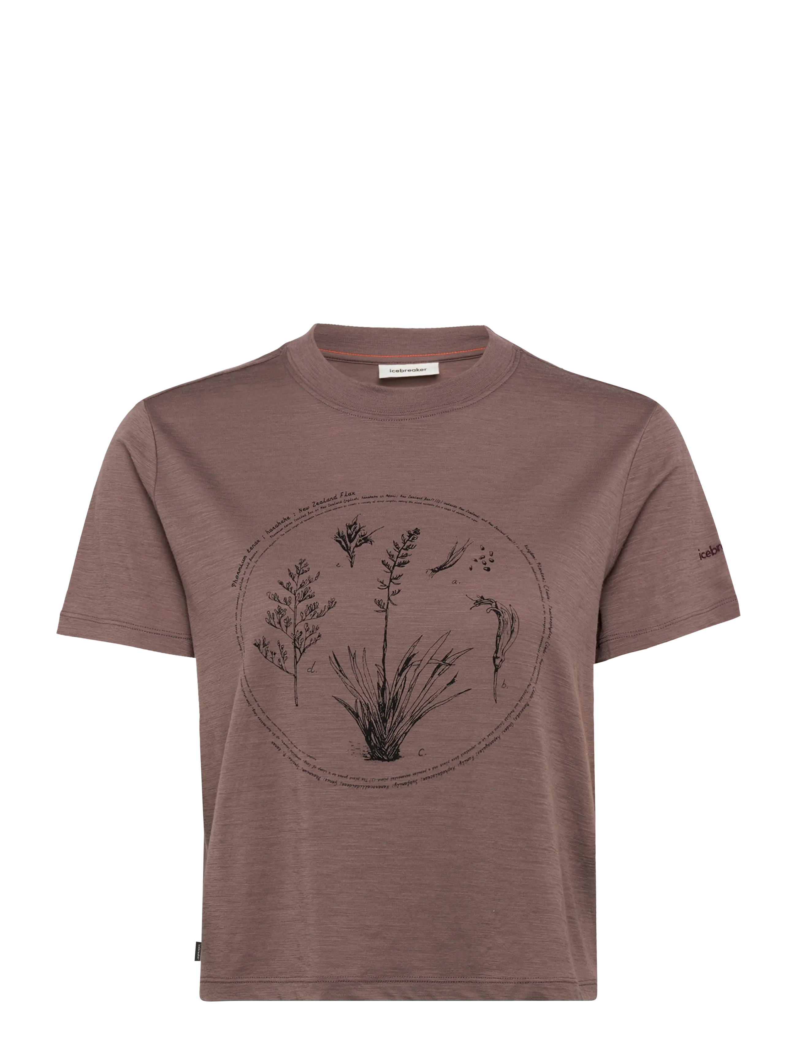 ICEBREAKER W Mer 150 Tech Lite Ss Crop T Seed Stor Braun - L - Damen