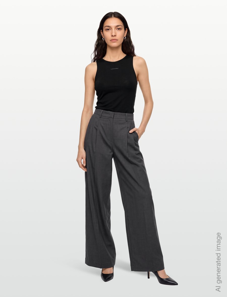 Icebreaker - W Mer 150 Active Cropped Bra-Tank - débardeurs - black - 0