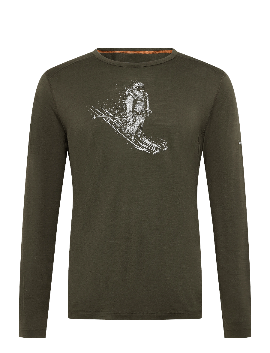 Icebreaker - Men Merino 200 Oasis LS Crewe SkiingYeti - funktionsunterwäsche - oberteile - dk loden - 0