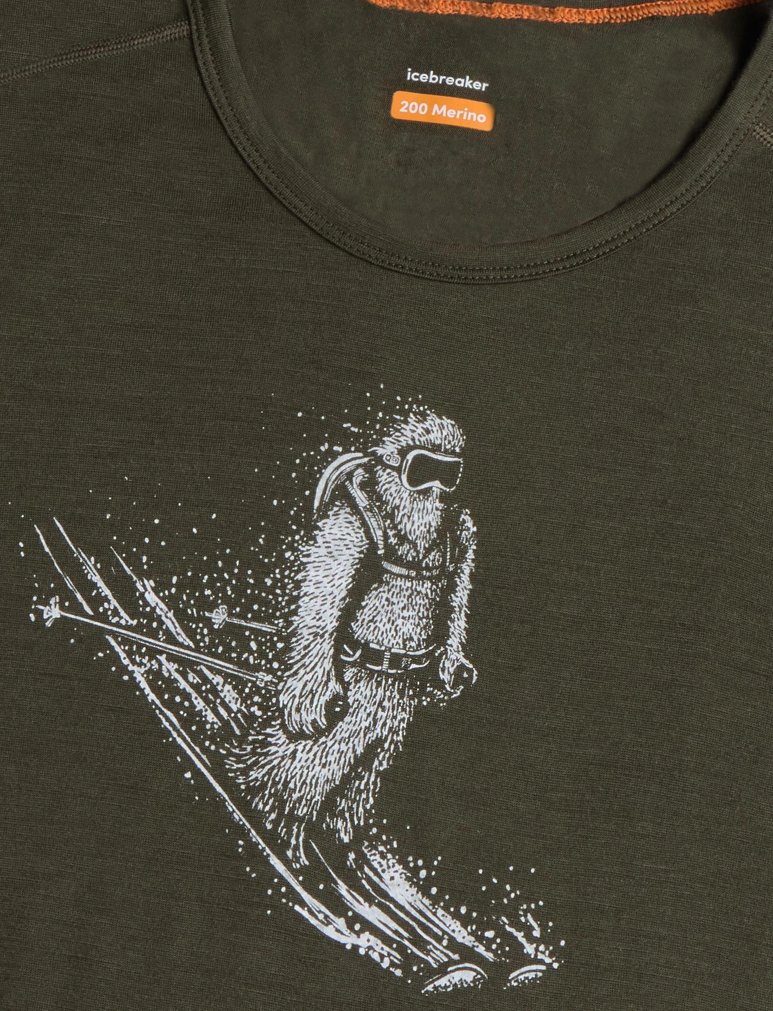 Icebreaker - Men Merino 200 Oasis LS Crewe SkiingYeti - funktionsunterwäsche - oberteile - dk loden - 2