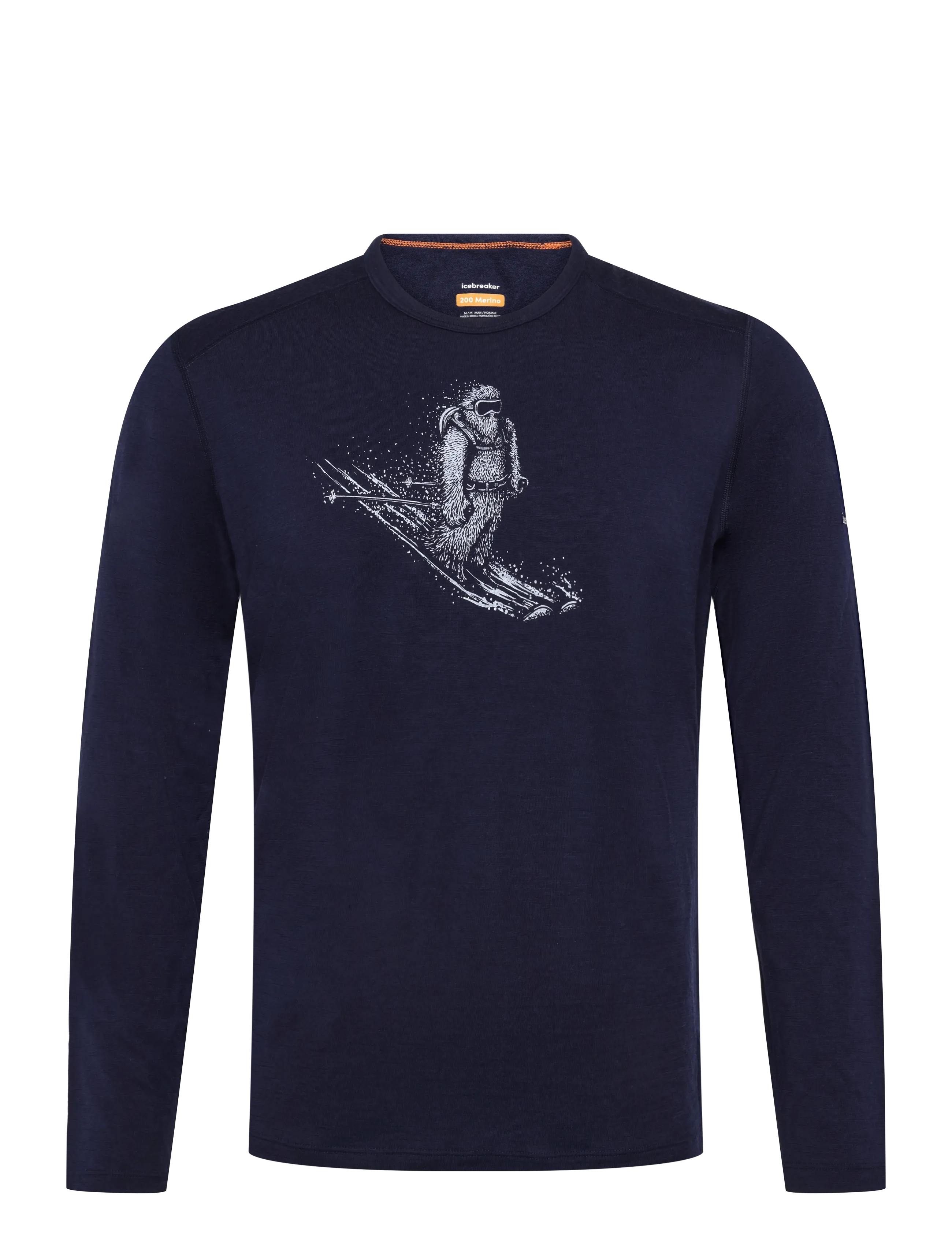 Icebreaker Men Merino 200 Oasis LS Crewe SkiingYeti - Clothing - MIDNIGHT NAVY / navy