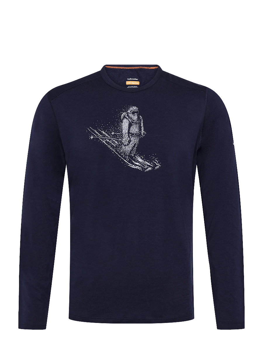 Icebreaker - Men Merino 200 Oasis LS Crewe SkiingYeti - base layer tops - midnight navy - 0